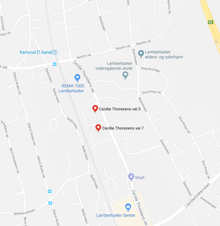 Kart - Cecilie Thoresens vei 5-7, 1153 Oslo